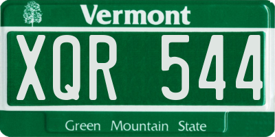 VT license plate XQR544