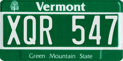 VT license plate XQR547
