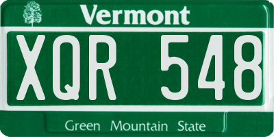 VT license plate XQR548