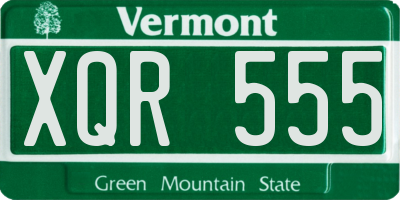 VT license plate XQR555