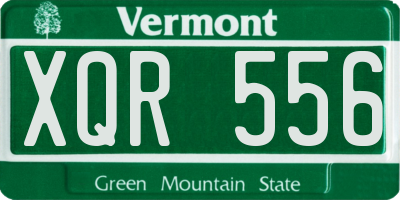 VT license plate XQR556