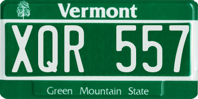 VT license plate XQR557