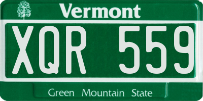 VT license plate XQR559