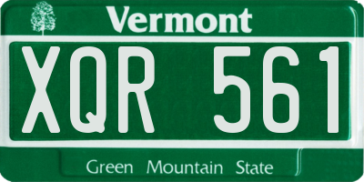 VT license plate XQR561