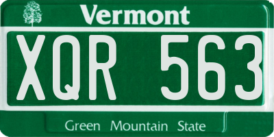 VT license plate XQR563