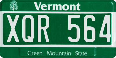 VT license plate XQR564