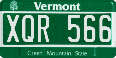 VT license plate XQR566