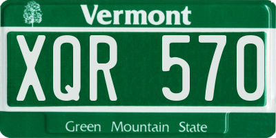 VT license plate XQR570