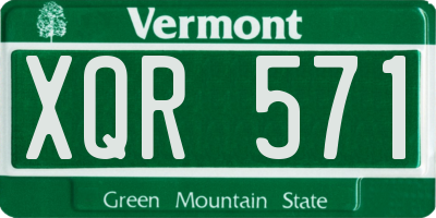 VT license plate XQR571