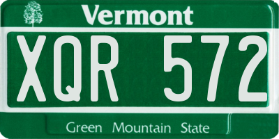 VT license plate XQR572