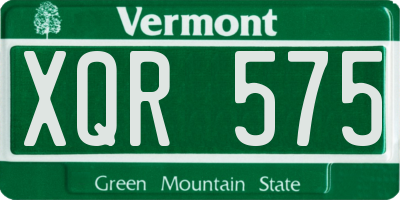 VT license plate XQR575