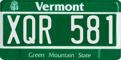 VT license plate XQR581
