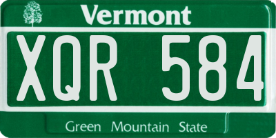 VT license plate XQR584