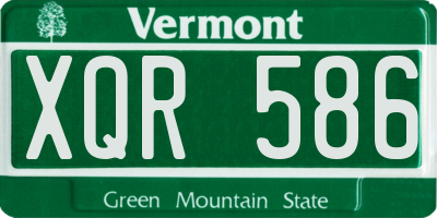 VT license plate XQR586