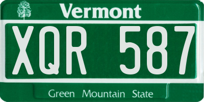 VT license plate XQR587