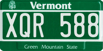 VT license plate XQR588