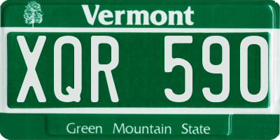 VT license plate XQR590
