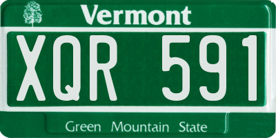 VT license plate XQR591