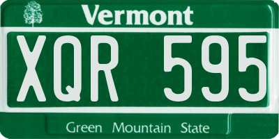 VT license plate XQR595