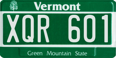 VT license plate XQR601