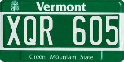 VT license plate XQR605