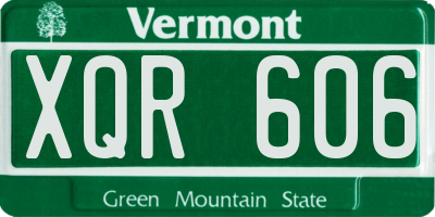 VT license plate XQR606