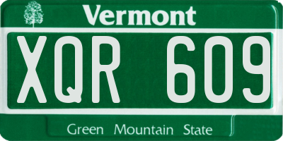 VT license plate XQR609