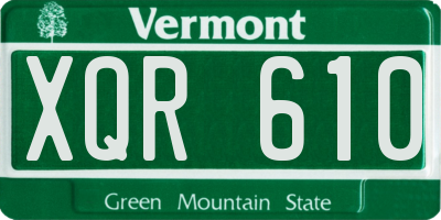 VT license plate XQR610