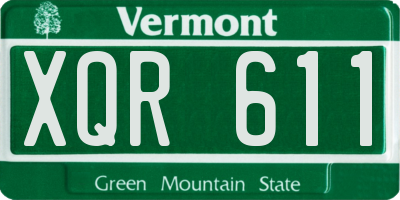 VT license plate XQR611