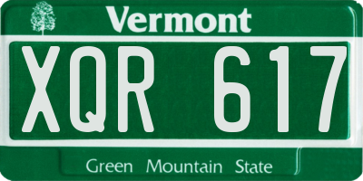 VT license plate XQR617