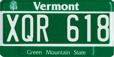 VT license plate XQR618