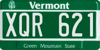 VT license plate XQR621