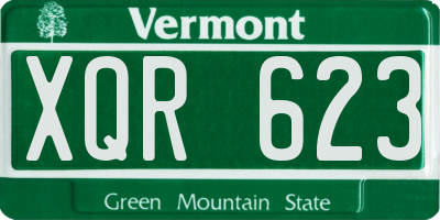 VT license plate XQR623