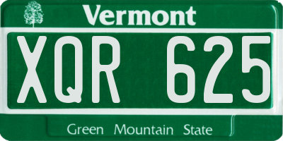 VT license plate XQR625