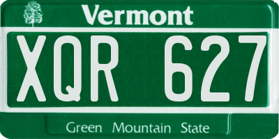 VT license plate XQR627