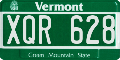 VT license plate XQR628