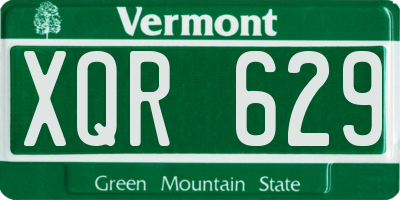 VT license plate XQR629