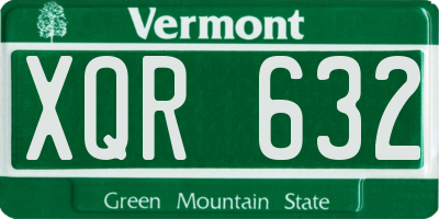 VT license plate XQR632
