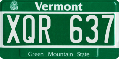 VT license plate XQR637