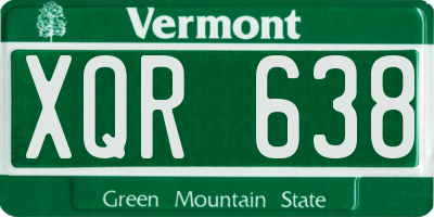VT license plate XQR638