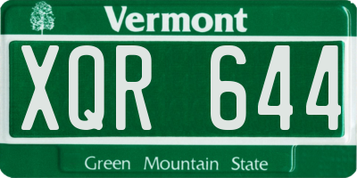 VT license plate XQR644