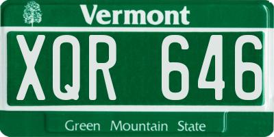 VT license plate XQR646