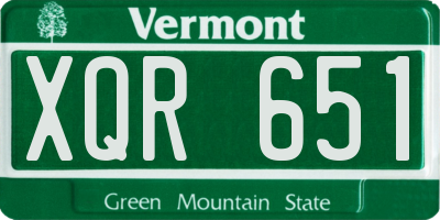 VT license plate XQR651