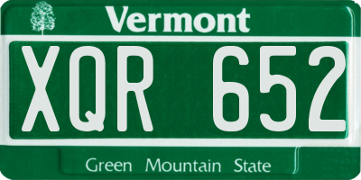 VT license plate XQR652