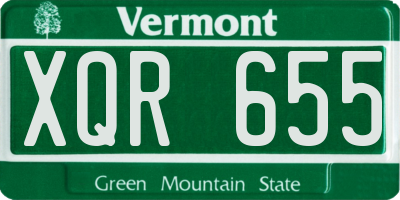 VT license plate XQR655