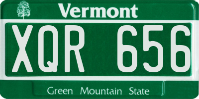 VT license plate XQR656