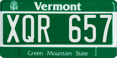 VT license plate XQR657