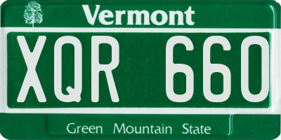 VT license plate XQR660