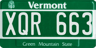 VT license plate XQR663