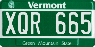 VT license plate XQR665